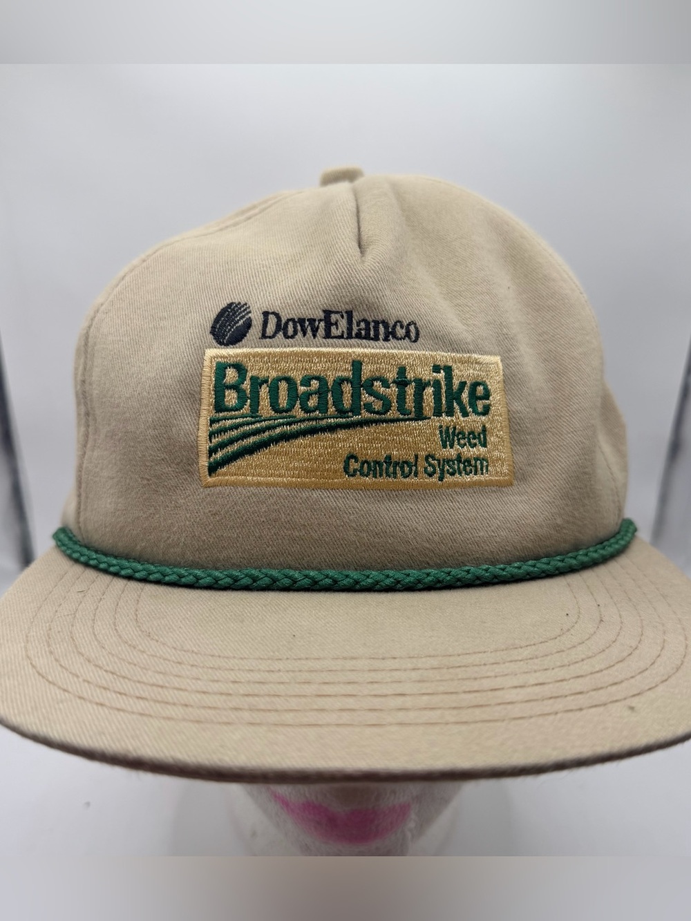 Vintage K Products DowElanco Broadstrike Hat USA Made Green Rope SnapBack Hat